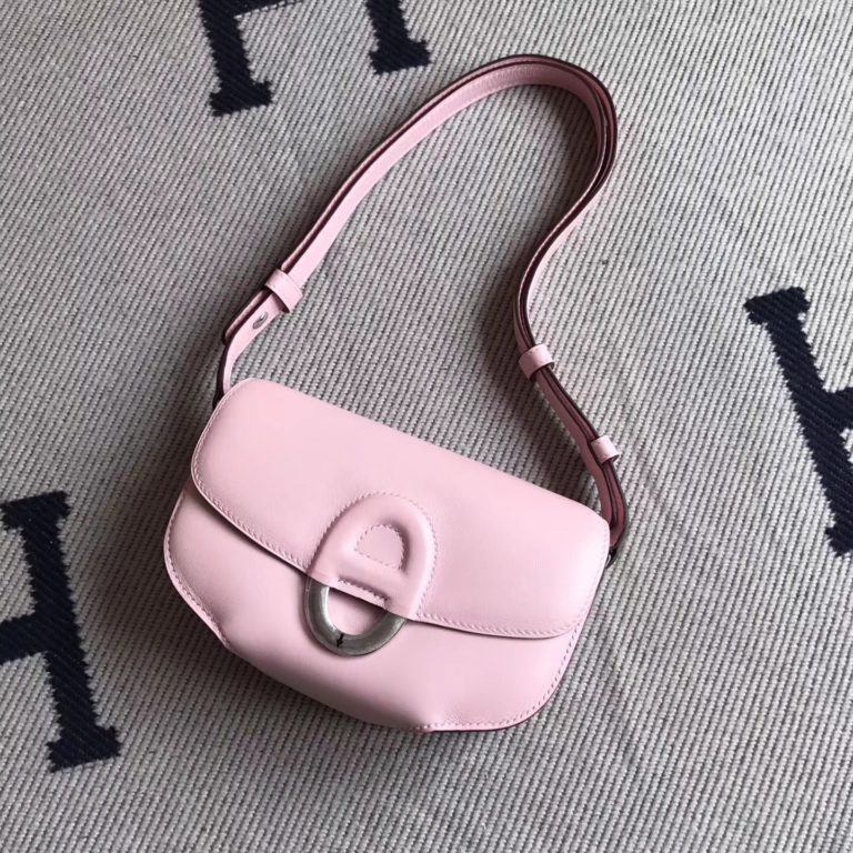 Hermes 3Q Pink Swift Calfskin Cherche Midi Bag 20cm