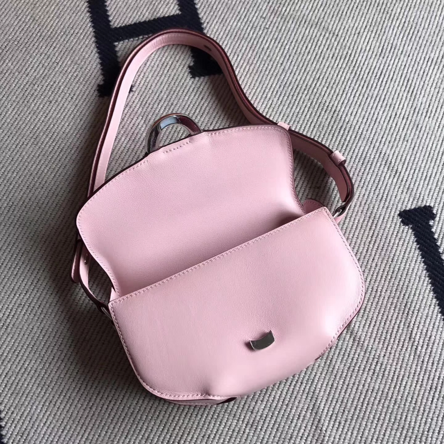 New Arrival Hermes 3Q New Pink Swift Calfskin Cherche Midi Bag20cm