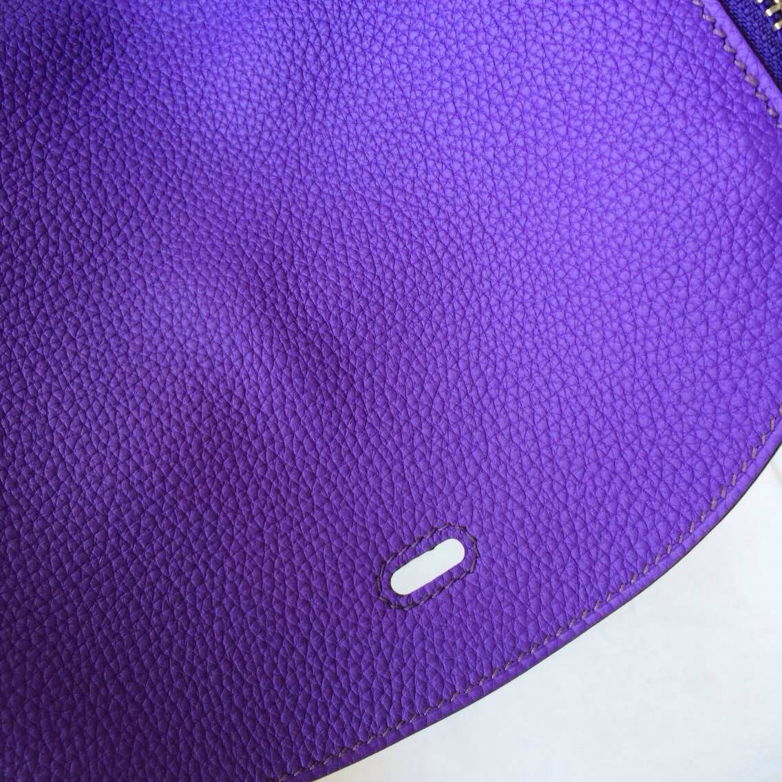 30cm Hermes Lindy Bag Ultraviolet France Togo Leather Silver Hardware