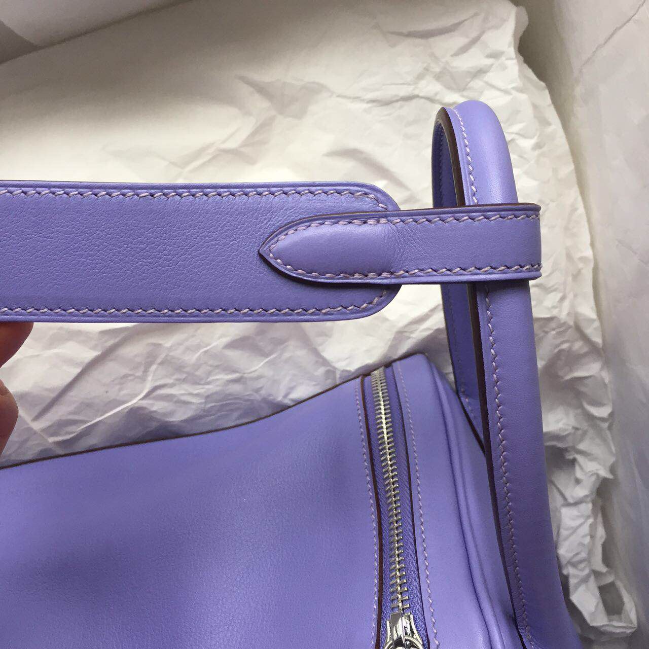 Wholesale Hermes Lindy Bag Lavender Purple Swift Leather Shoulder Bag 30cm