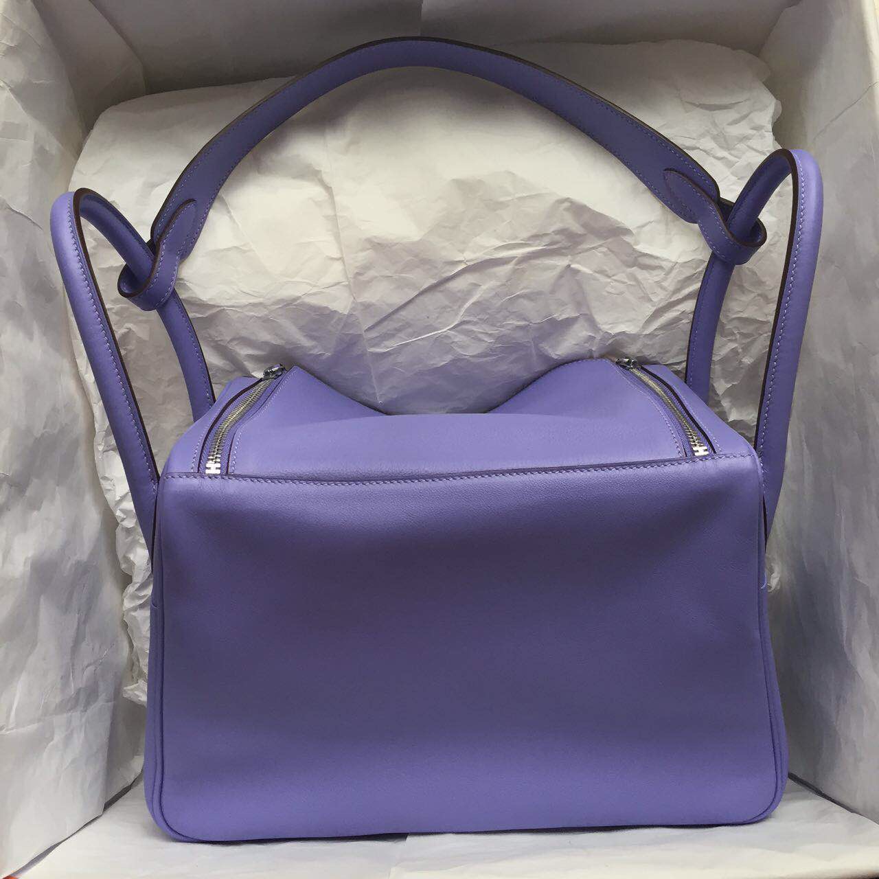 Wholesale Hermes Lindy Bag Lavender Purple Swift Leather Shoulder Bag 30cm