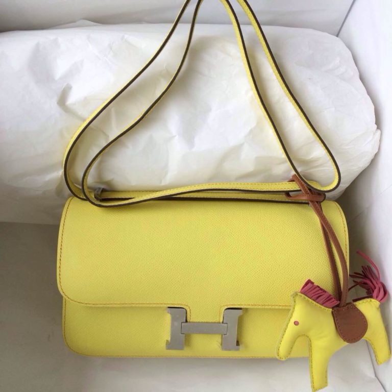 Hermes Constance elan  26cm C9 Soufre Yellow Epsom Leather Shoulder Bag