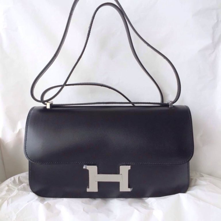 Hermes 89 Balck Box Calf Leather Constance Bag  26cm Ladies Cross-body Bag Wholesale