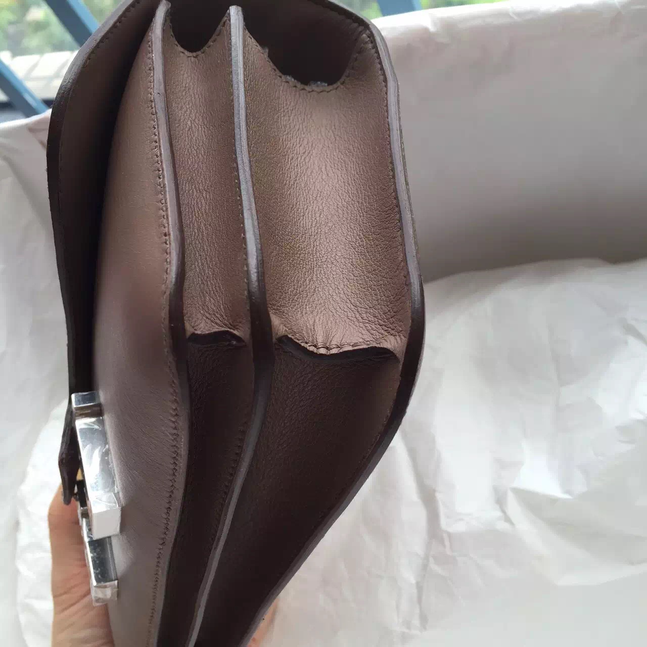 Wholesale Hermes Constance Elan 26CM Brown Swift Leather Women&#8217;s Shoulder Bag