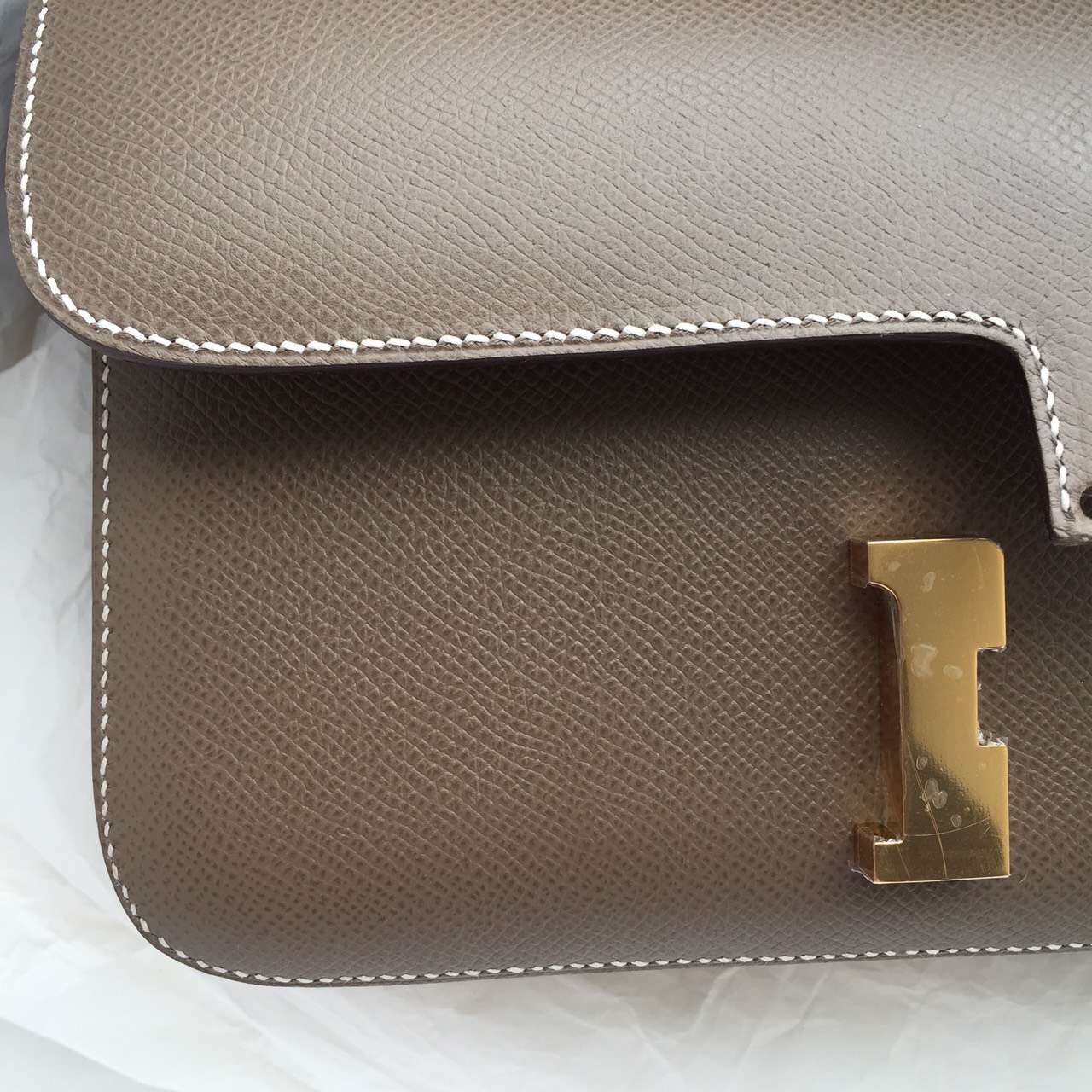Discount C18 Etoupe Grey Epsom Leather Hermes Constance Bag Summer Message Bag