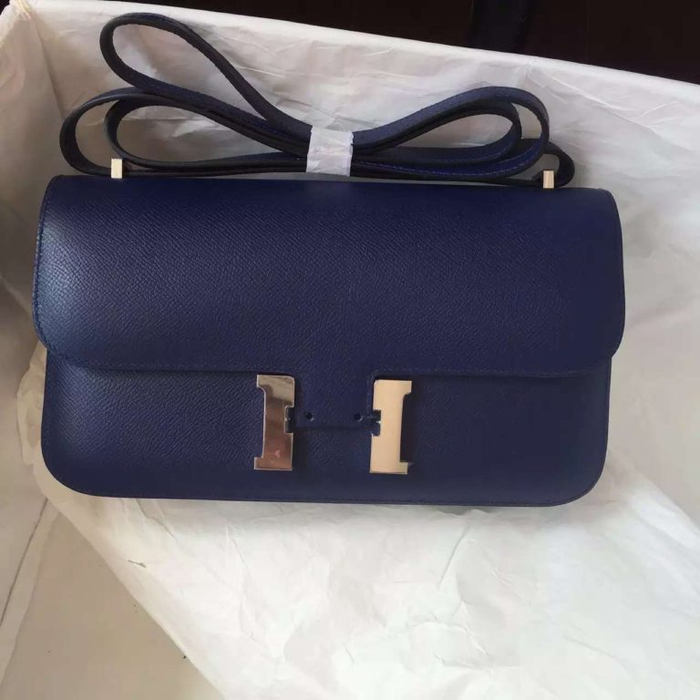 Hermes Epsom Leather Constance Bag  26CM in 7K Blue Saphir Womens Cross-body Bag
