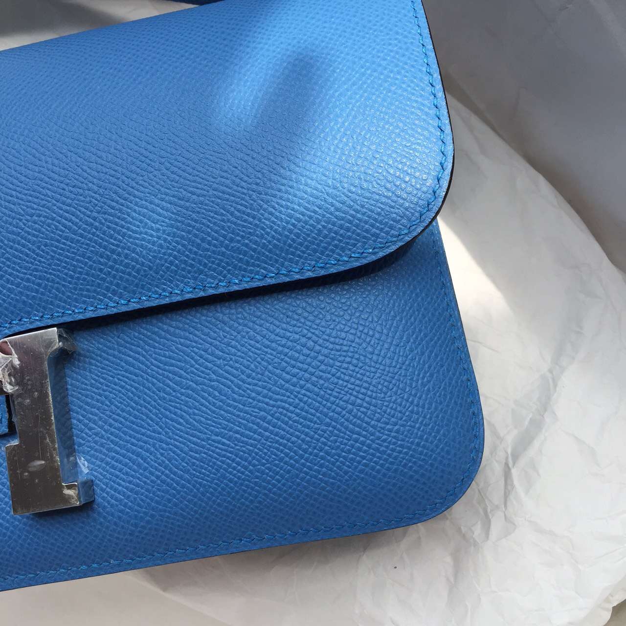 Discount Hermes Constance elan 26CM in 2T Blue Paradise Epsom Leather Shoulder Bag