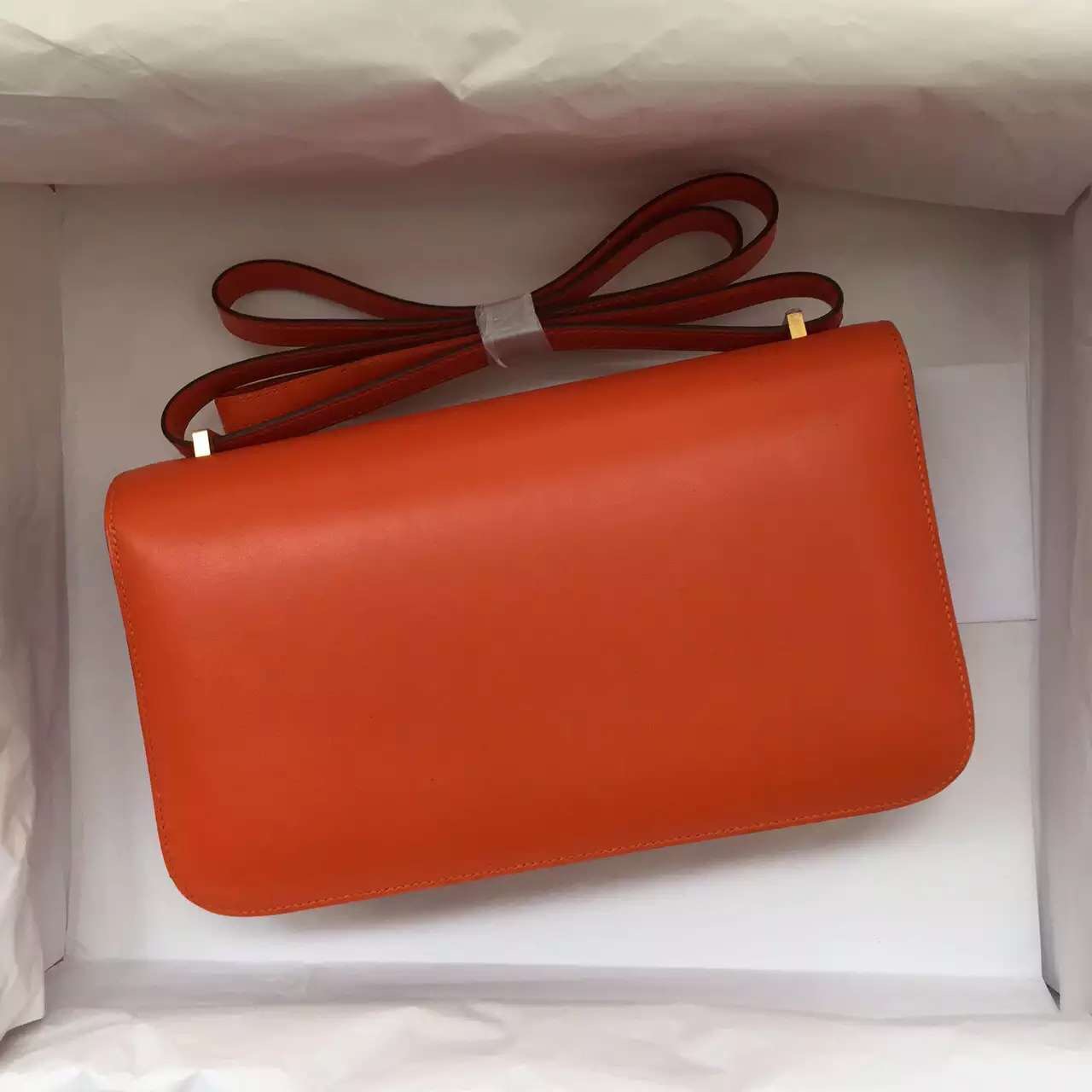 New Fashion Hermes Orange Swift Leather Constance Bag Ladies&#8217; Cross-body Bag 26CM