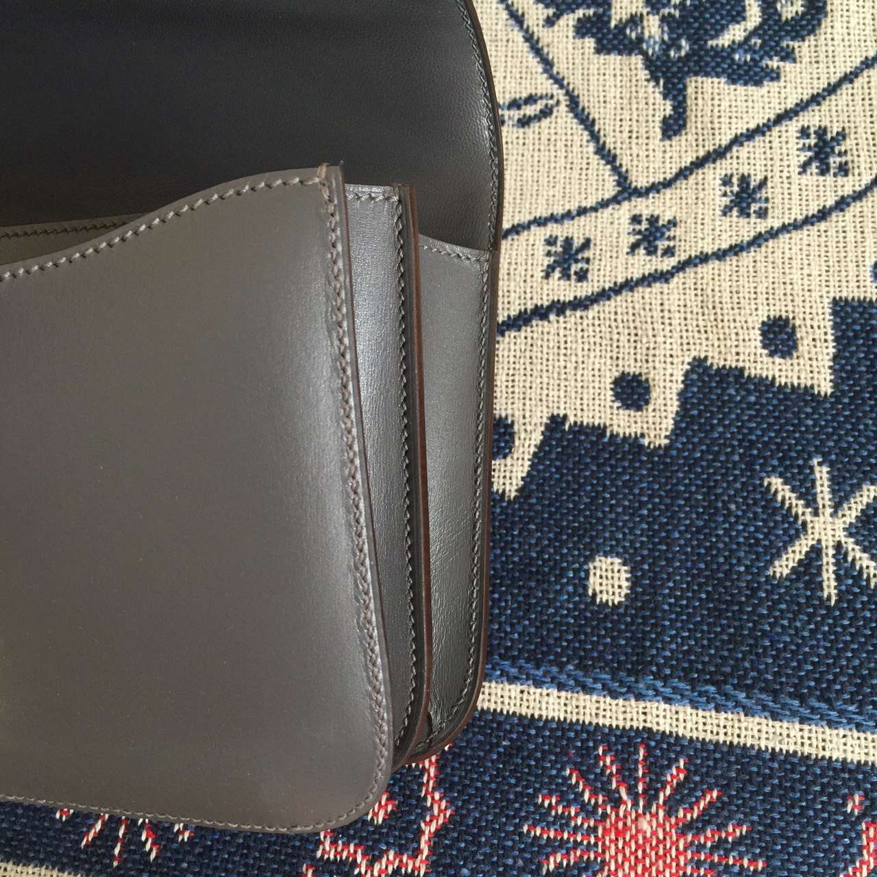 Wholesale Hermes Constance elan26cm 8F Etain Grey Box Calfskin Leather Shoulder Bag