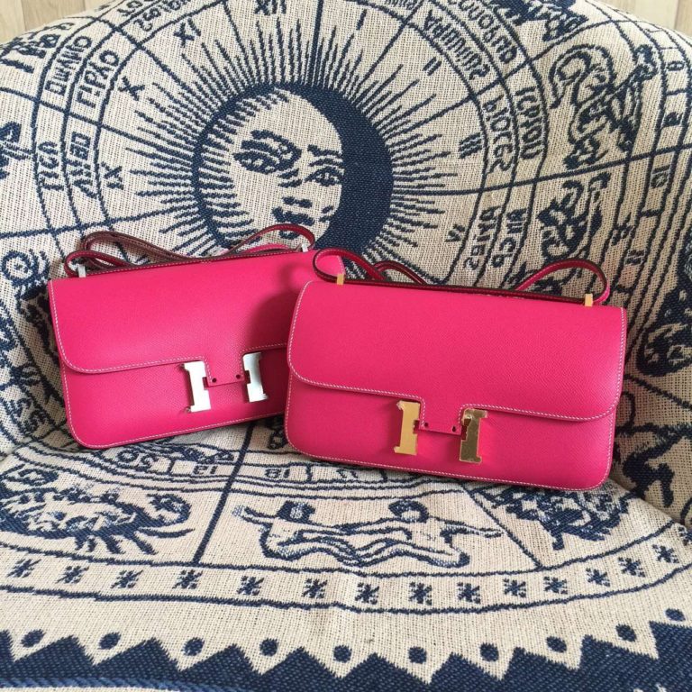 2015 Hermes E5 Candy Pink Epsom Leather Constance Bag  26CM