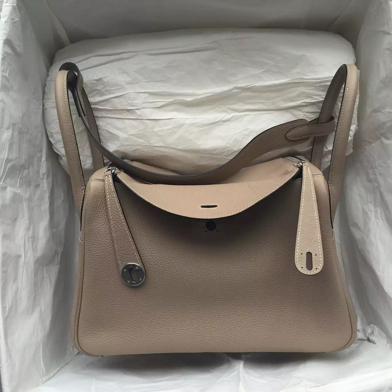 Wholesale Gris Tourterelle Togo Leather Hermes Lindy 30CM Women&#8217;s Handbag