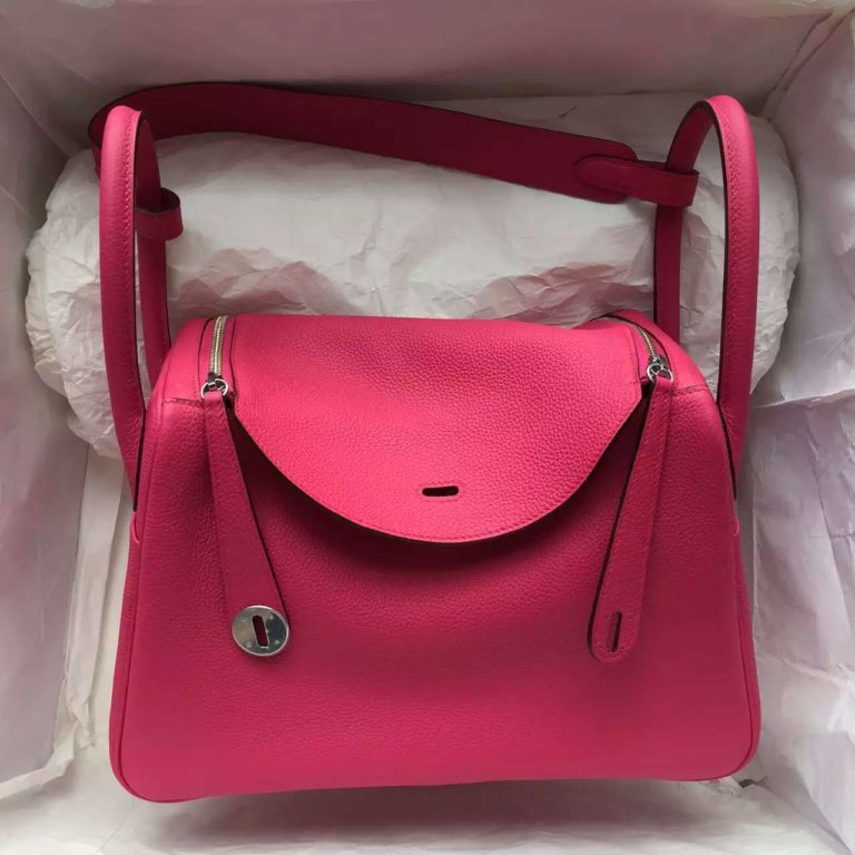 30CM Hermes Lindy Bag in 2P Pink Peony Togo Leather Womens Shoulder Bag