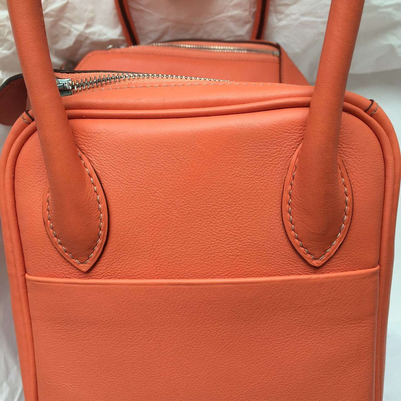 Cheap Hermes L5 Crevette Pink Swift Leather Lindy Bag 26CM Women&#8217;s Shoulder Bag