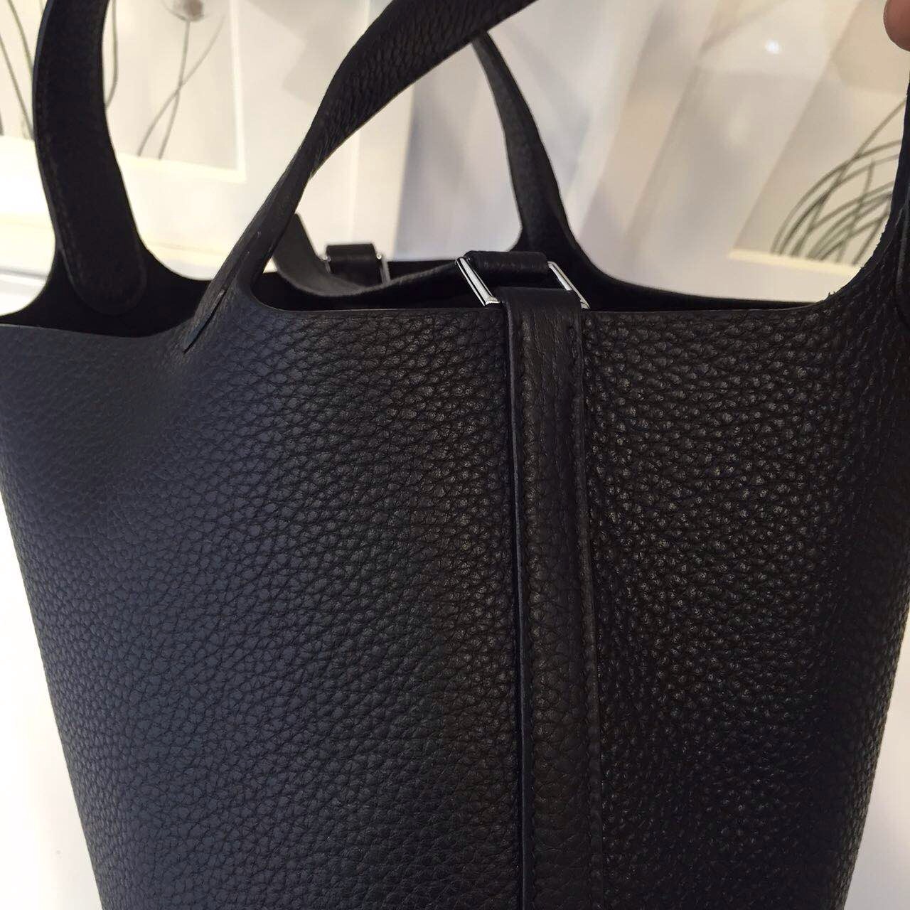 Wholesale Hermes Black Togo Leather Picotin Lock Fashion Women&#8217;s Tote Bag 18 &#038; 22CM