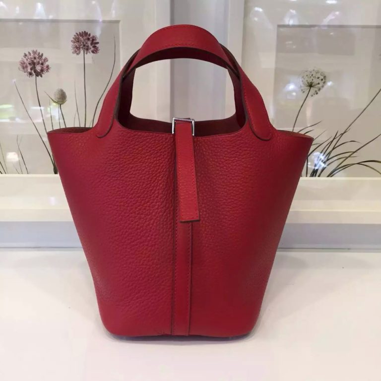 Hermes France Togo Leather Picotin Lock Ladies Tote Bag in Q5 Red