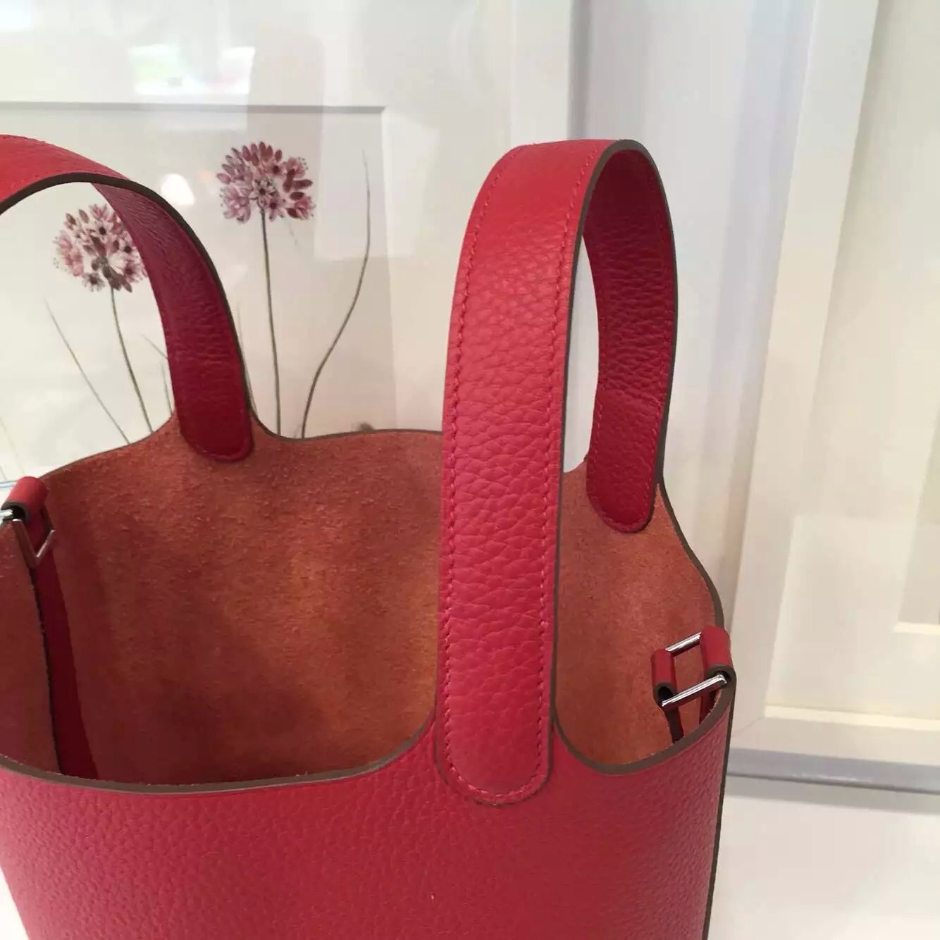 Hot Sale Hermes France Togo Leather Picotin Lock Ladies&#8217; Tote Bag in Q5 Red