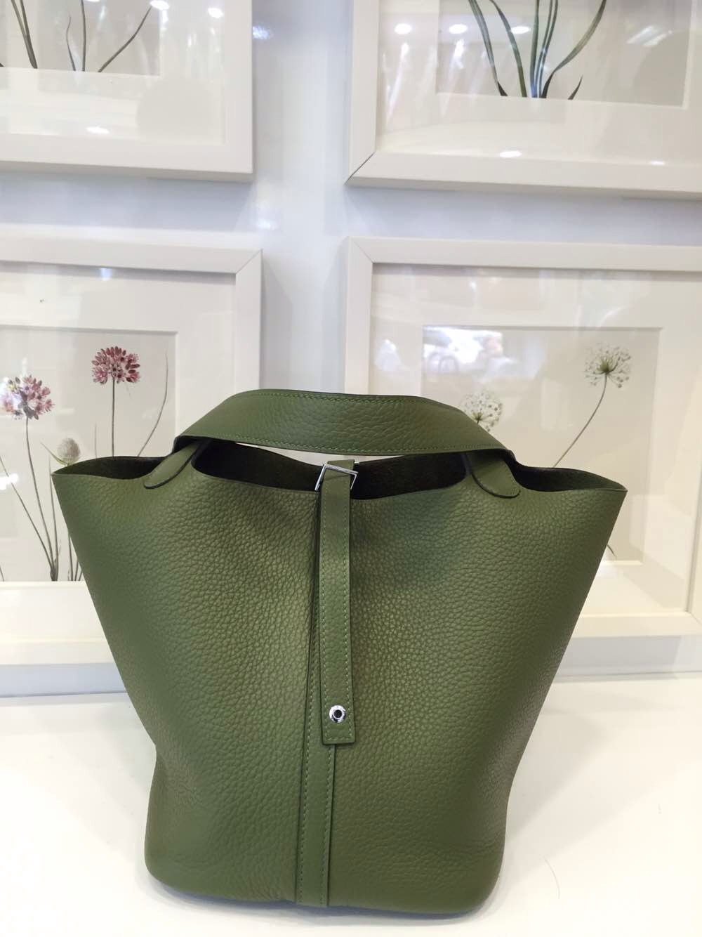 Elegant Hermes V6 Canopee Green France Togo Leather Picotin Lock Women&#8217;s Tote Bag