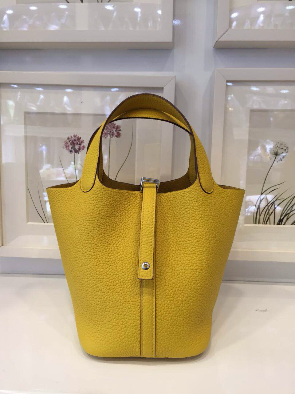 Wholesale Hermes France Original Togo Leather Picotin Lock Bag in Lemon Yellow