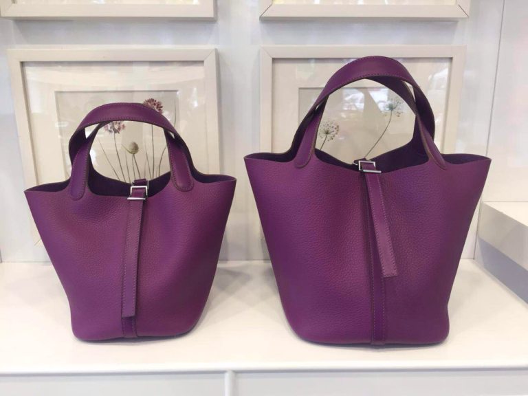 Online Shopping Hermes France Togo Leather Picotin Lock P9 Anemone Purple  18 &  22CM