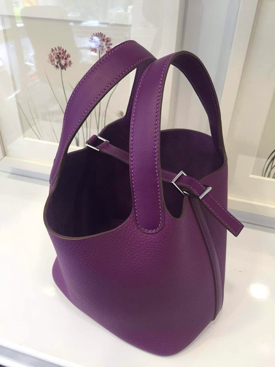 Online Shopping Hermes France Togo Leather Picotin Lock P9 Anemone Purple 18 &#038; 22CM