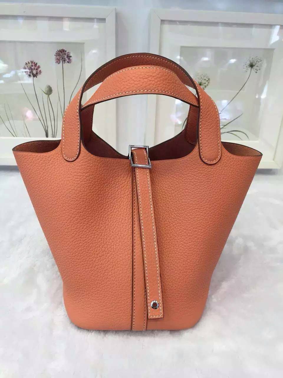 Discount Hermes Picotin Lock Bag France Togo Calfskin Leather in L5 Crevette Pink
