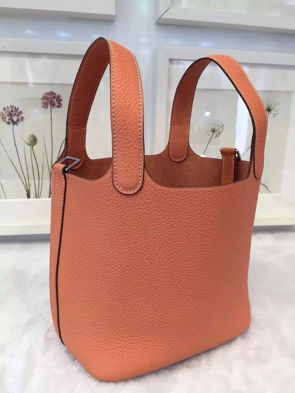 Discount Hermes Picotin Lock Bag France Togo Calfskin Leather in L5 Crevette Pink