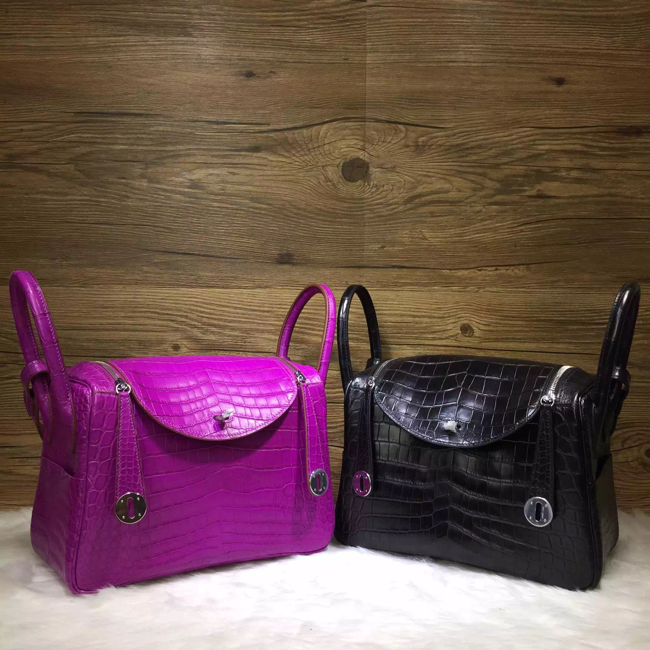 Discount Hermes CK89 Black Crocodile Leather Lindy Bag 26CM Ladies&#8217; Handbag