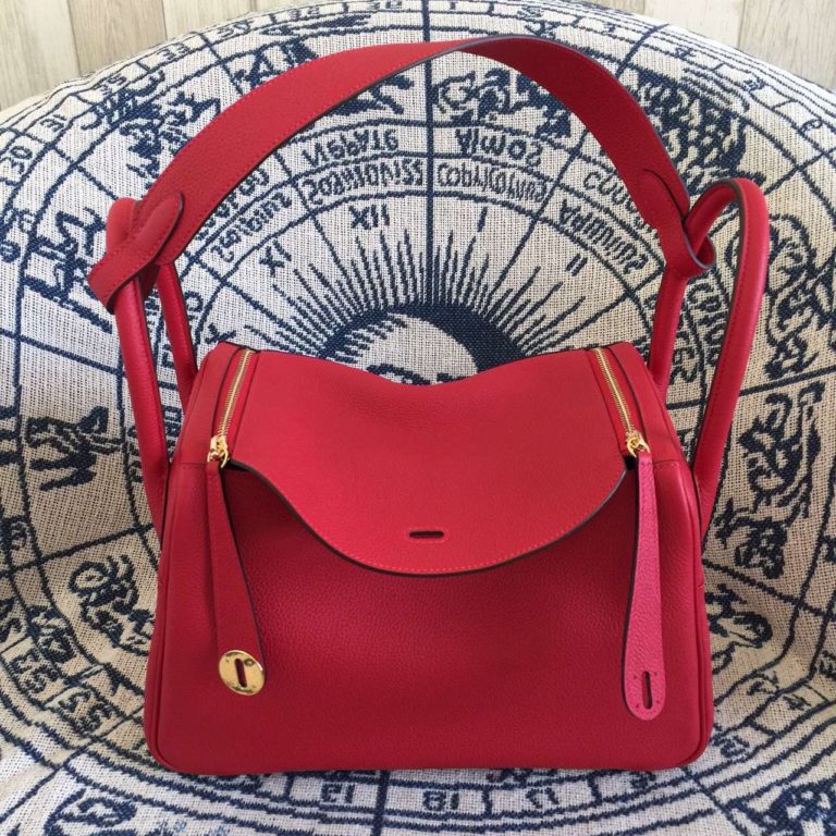Online Shopping Hermes Q5 Chinese Red Togo Leather Lindy Bag  30cm