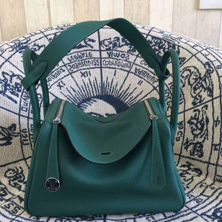 Hermes Lindy Price France Togo Leather Z6 Malachite Green Lindy Bag 30