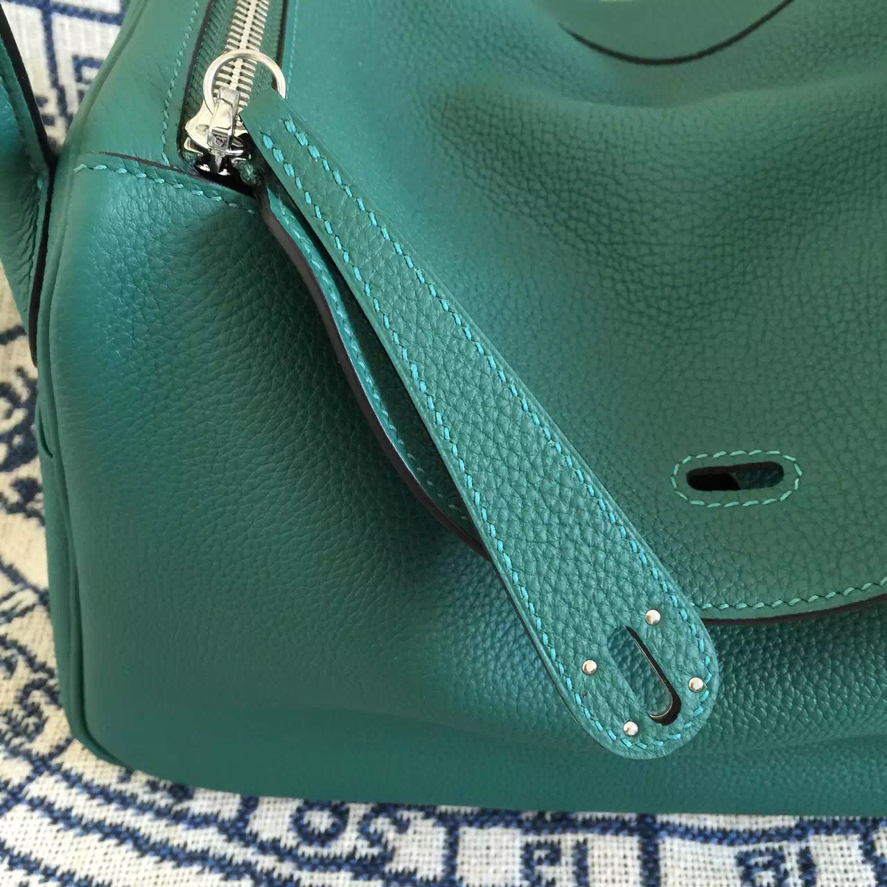 Hermes Lindy Price France Togo Leather Z6 Malachite Green Lindy Bag30