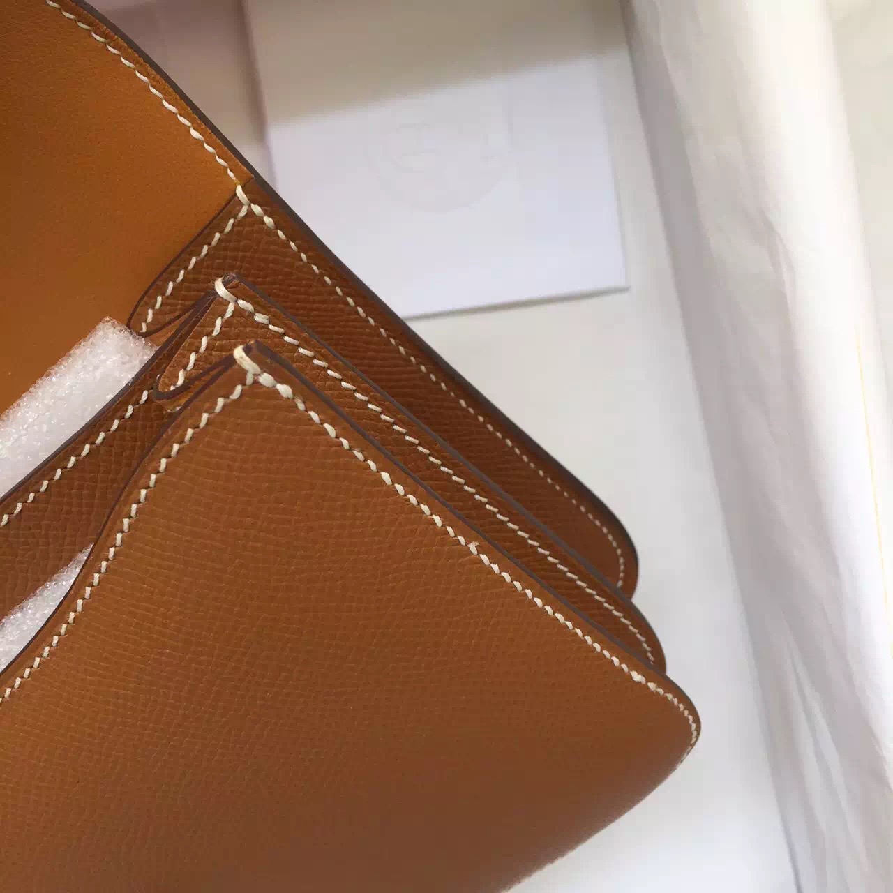 Cheap Hermes Constance Bag C37 Light Coffee Epsom Leather Ladies&#8217; Shoulder Bag