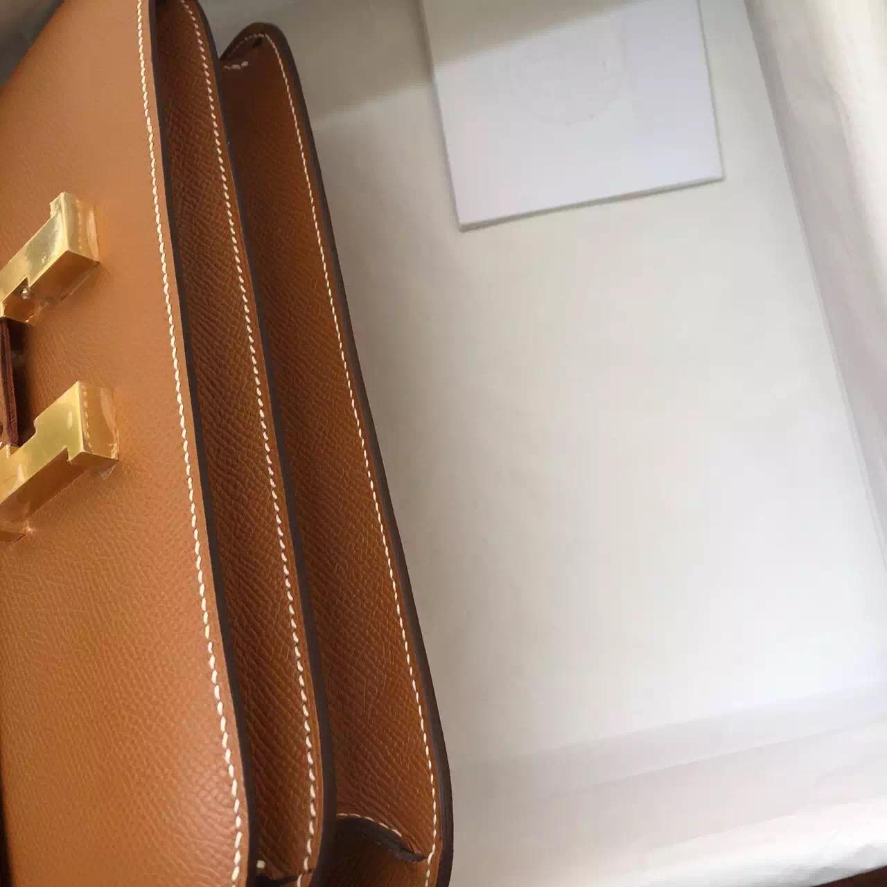 Cheap Hermes Constance Bag C37 Light Coffee Epsom Leather Ladies&#8217; Shoulder Bag