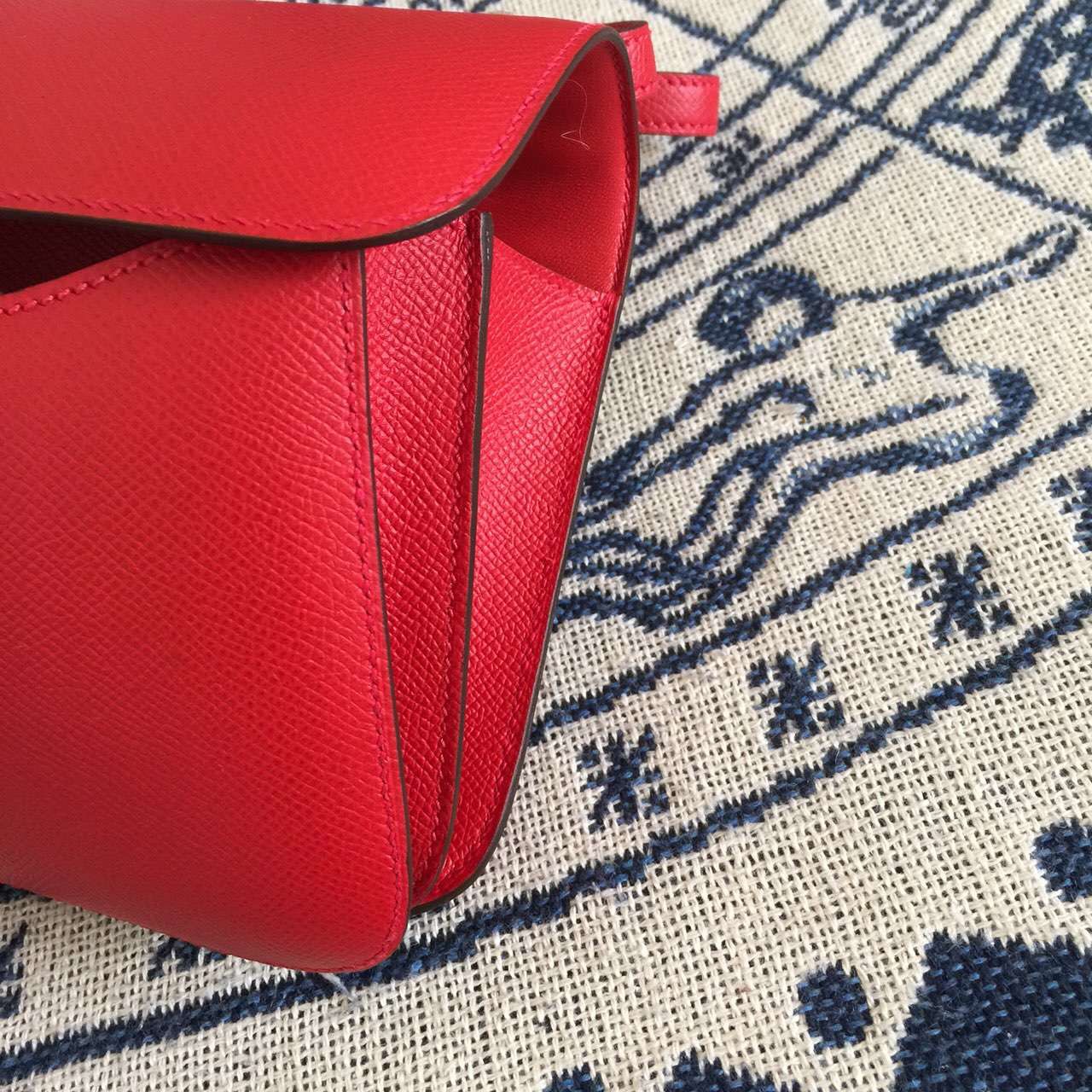 On Sale Hermes Constance Bag Epsom Calfskin Leather in Q5 Chinese Red 26CM