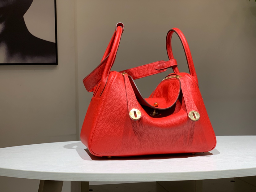 Wholesale Hermes Lindy Bag in Rouge Casaque Clemence Calf Gold Hardware
