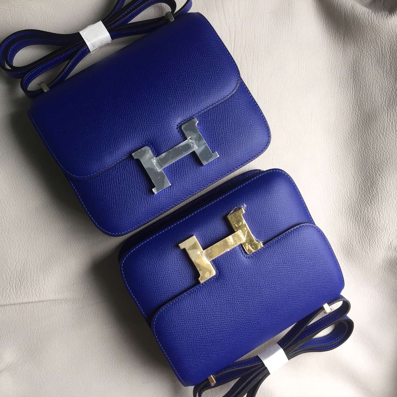 Fashion Hermes 7T Blue Electric Epsom Leather Constance Bag18CM