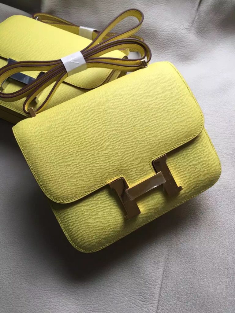 Hermes Constance Bag  18cm C9 Yellow Epsom Leather