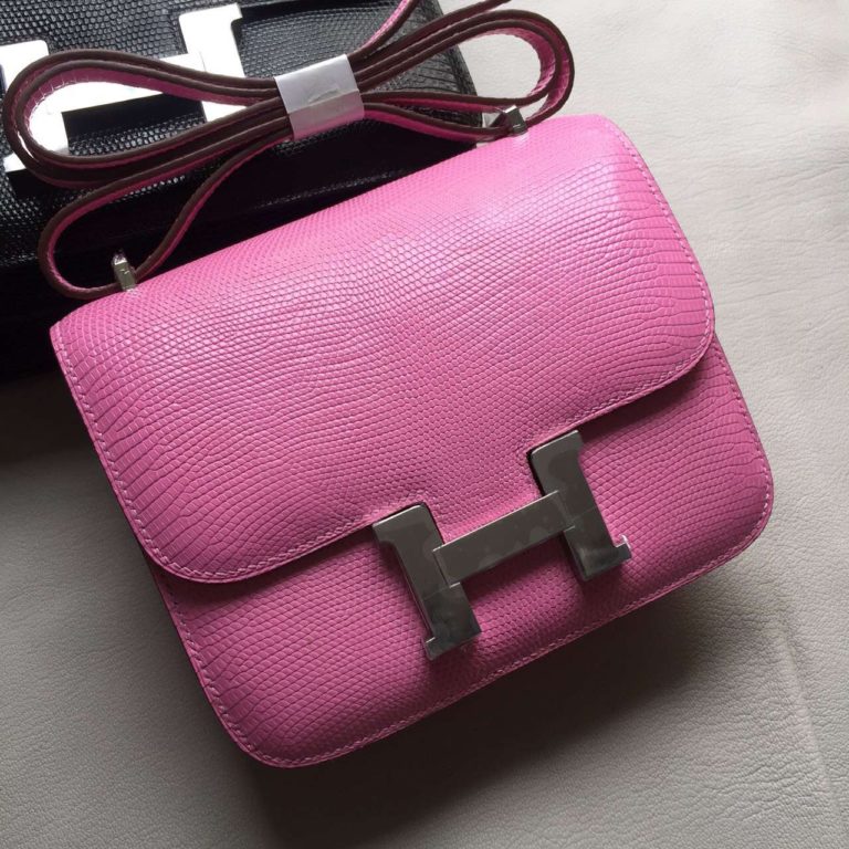 Womens Bag Hermes Constance 24cm in 5P Pink Lizard Leather