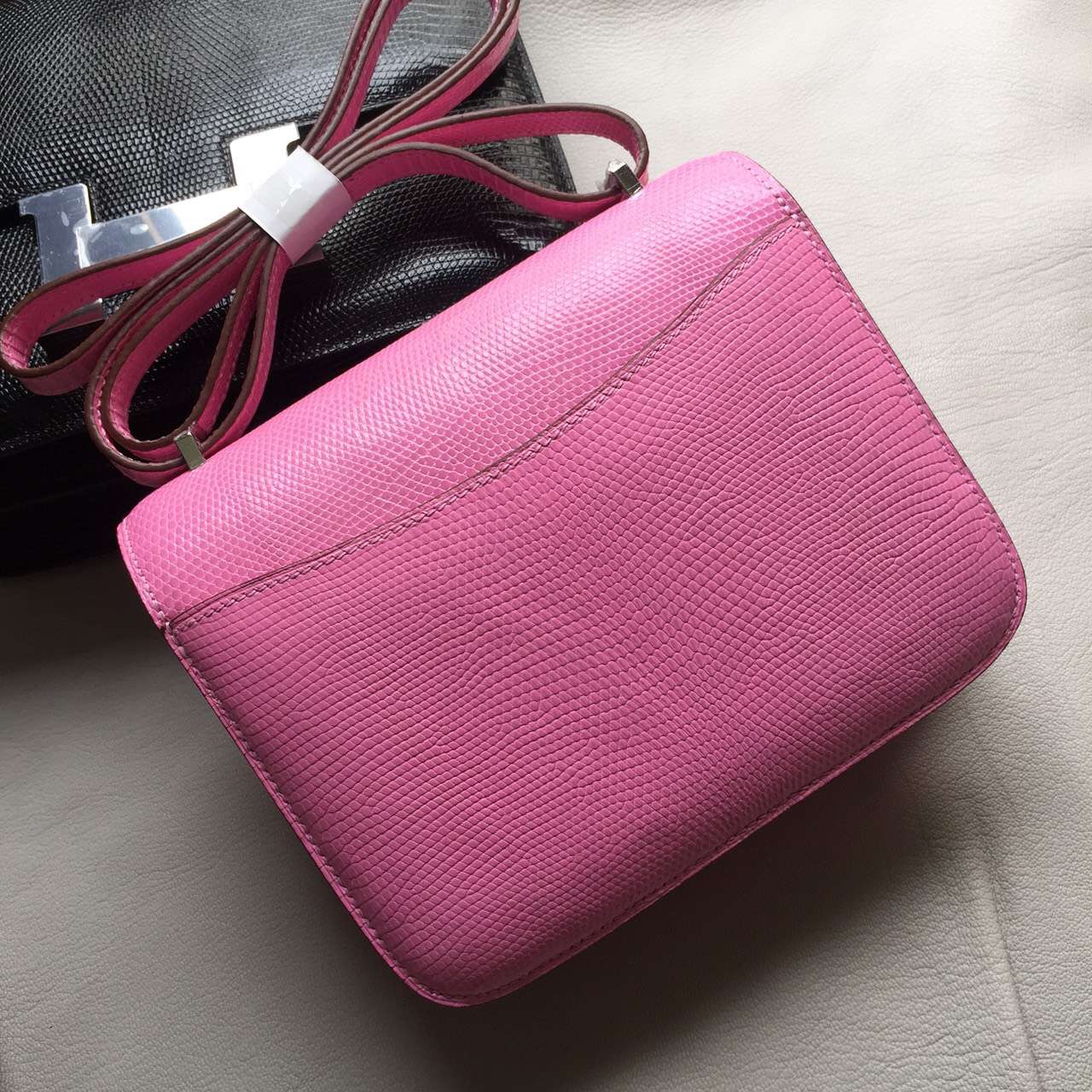 Fashion Women&#8217;s Bag Hermes Constance24cm in 5P Pink Lizard Leather