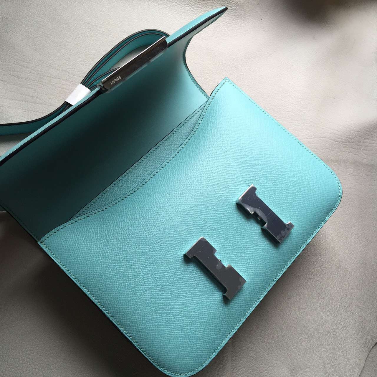 Online Shopping Hermes 3P Lagon Blue Epsom Leather Constance Bag 24cm