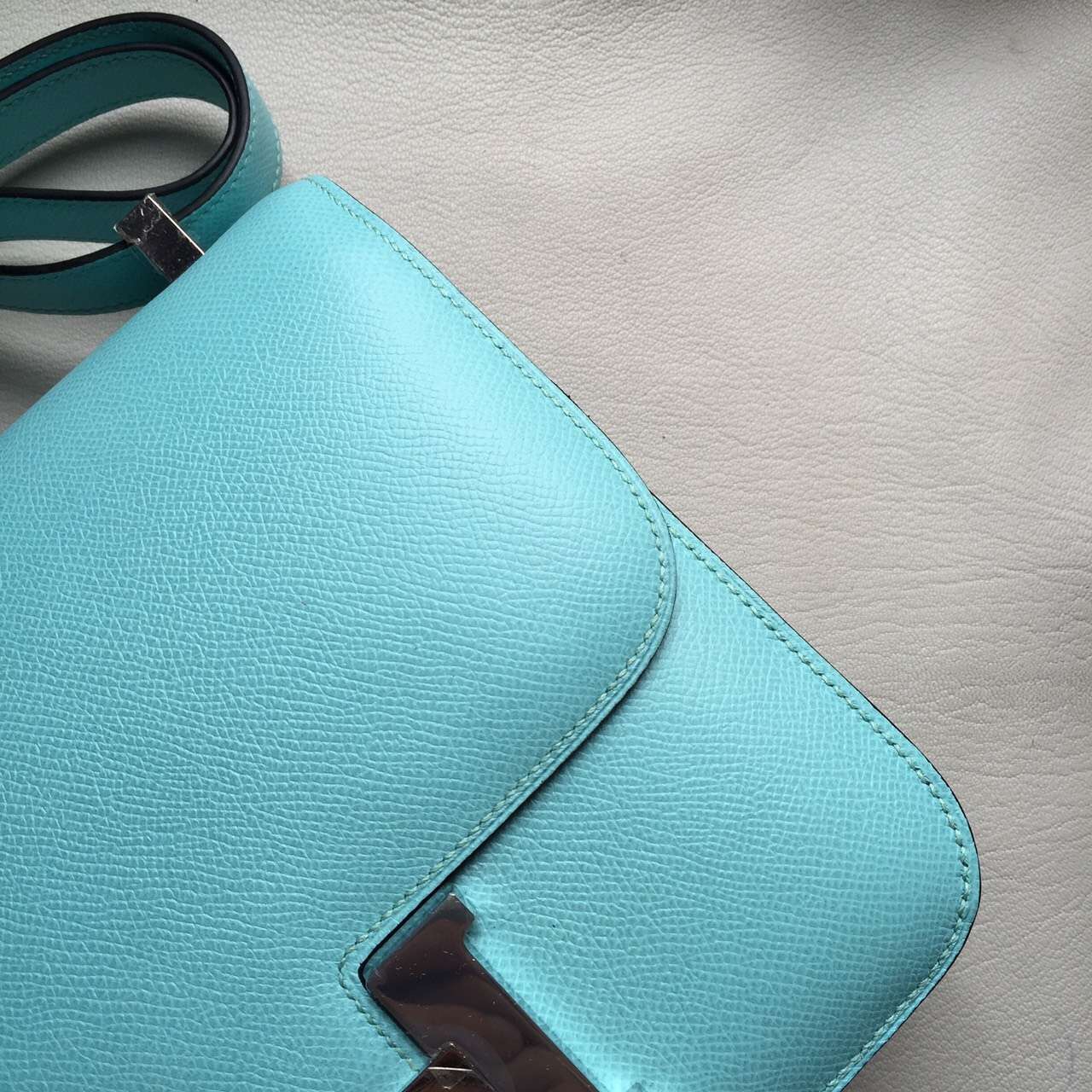 Online Shopping Hermes 3P Lagon Blue Epsom Leather Constance Bag 24cm