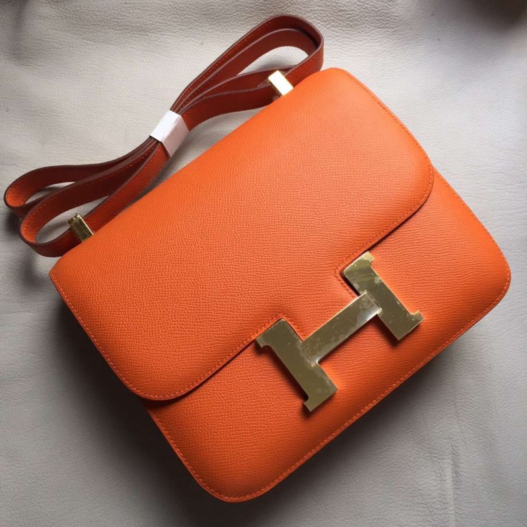 Hermes Website Orange Epsom Calfskin Leather Constance Bag 24cm