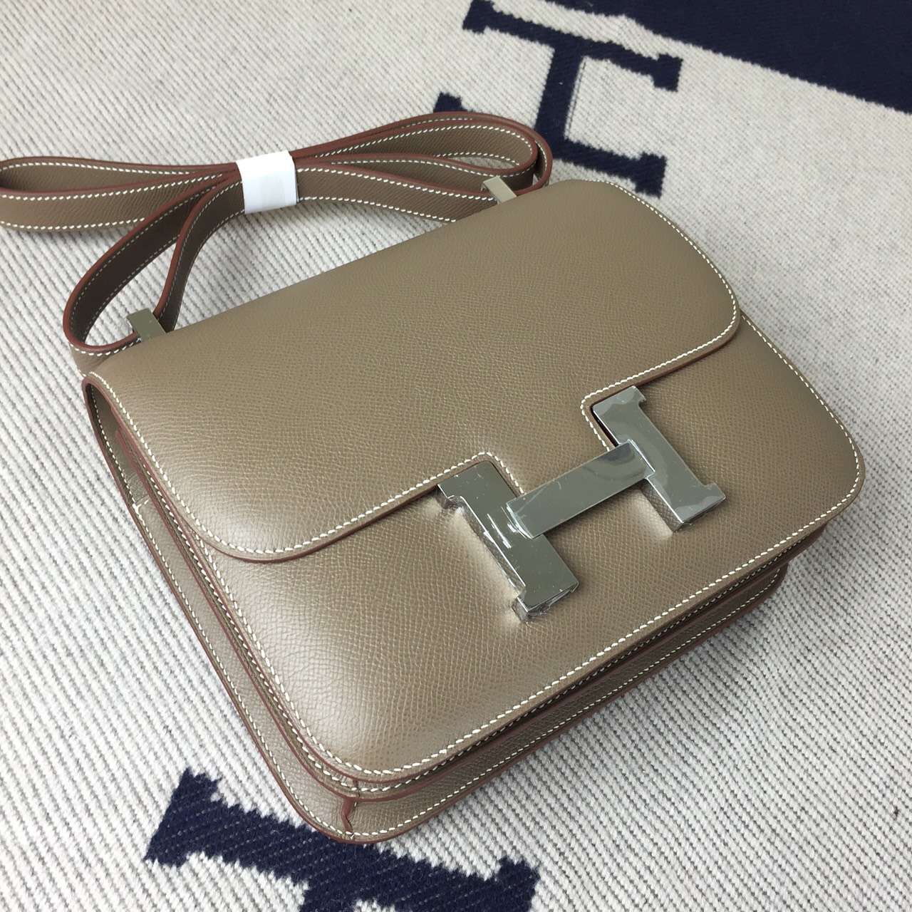 Wholesale Hermes Epsom Calfskin Leather Constance Bag24cm in Etoupe Grey
