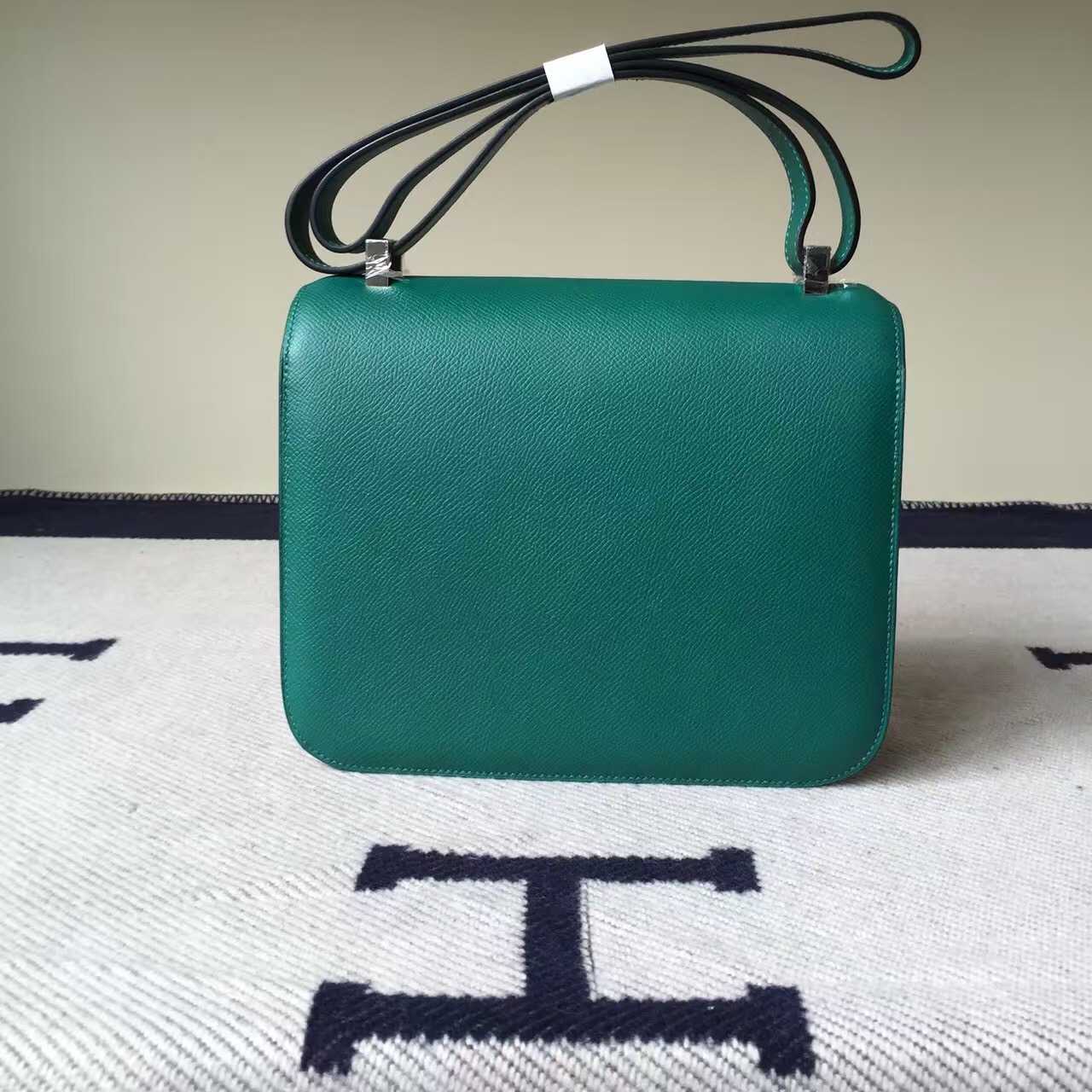 Wholesale Hermes Z6 Malachite Green Epsom Calf Leather Constance24cm Bag