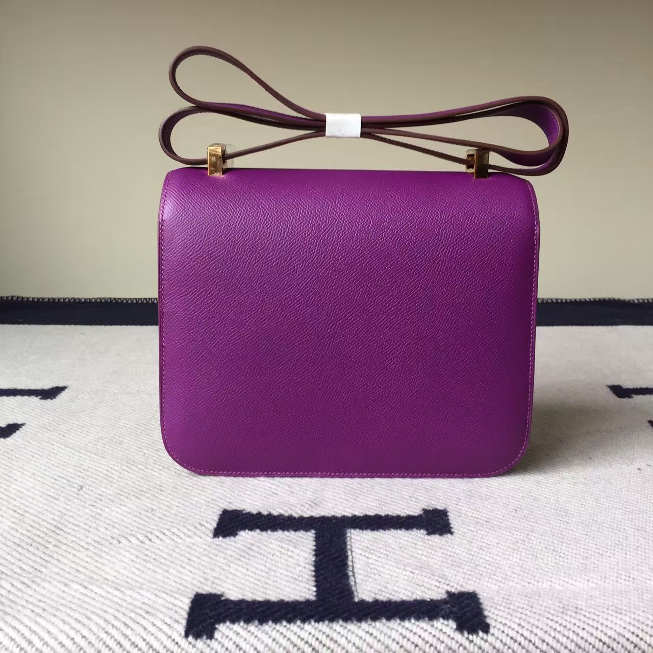 New Fashion Hermes Epsom Leather Constance Bag in P9 Anemone Purple