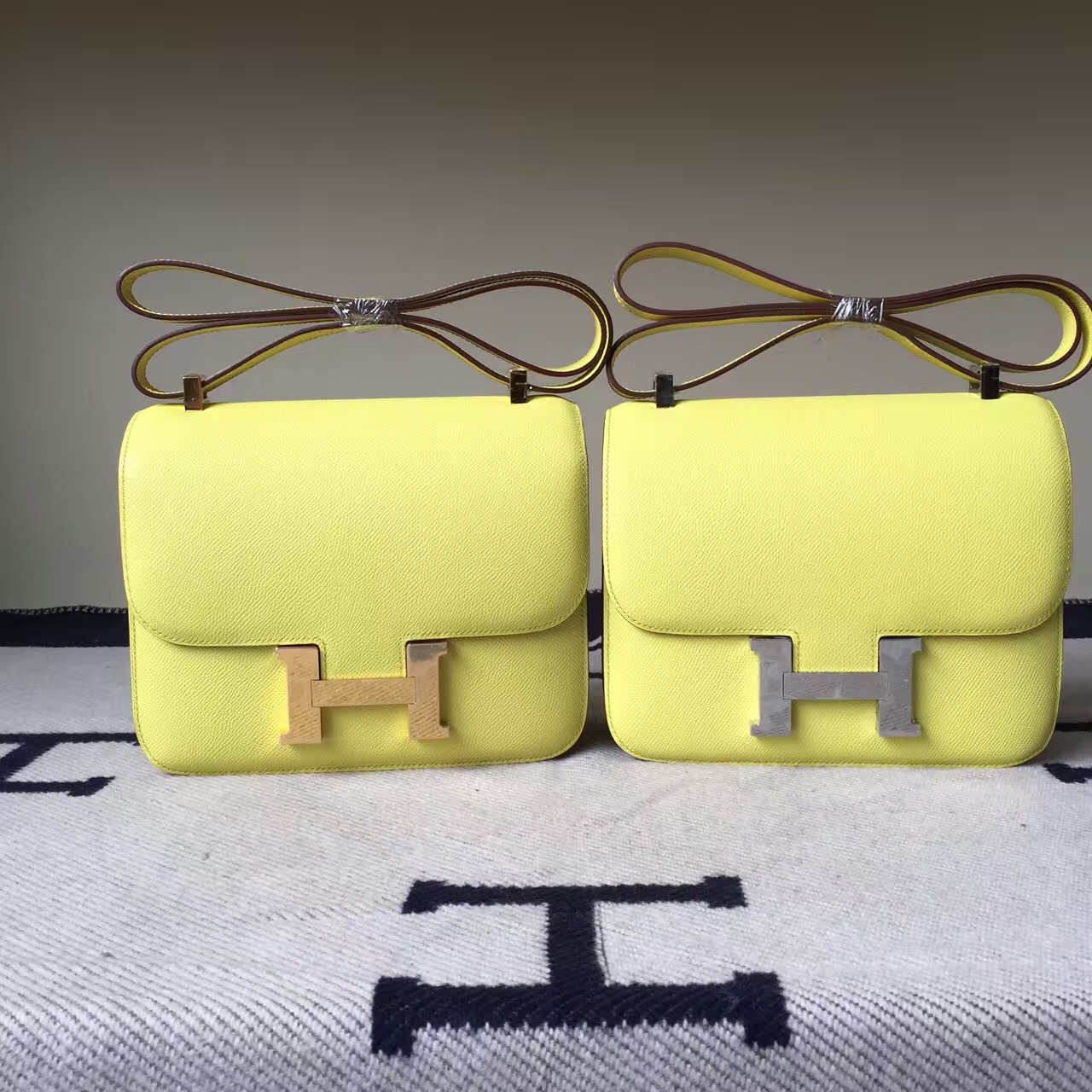 New Arrival Hermes C9 Yellow Epsom Calfskin Leather Constance Bag 24cm