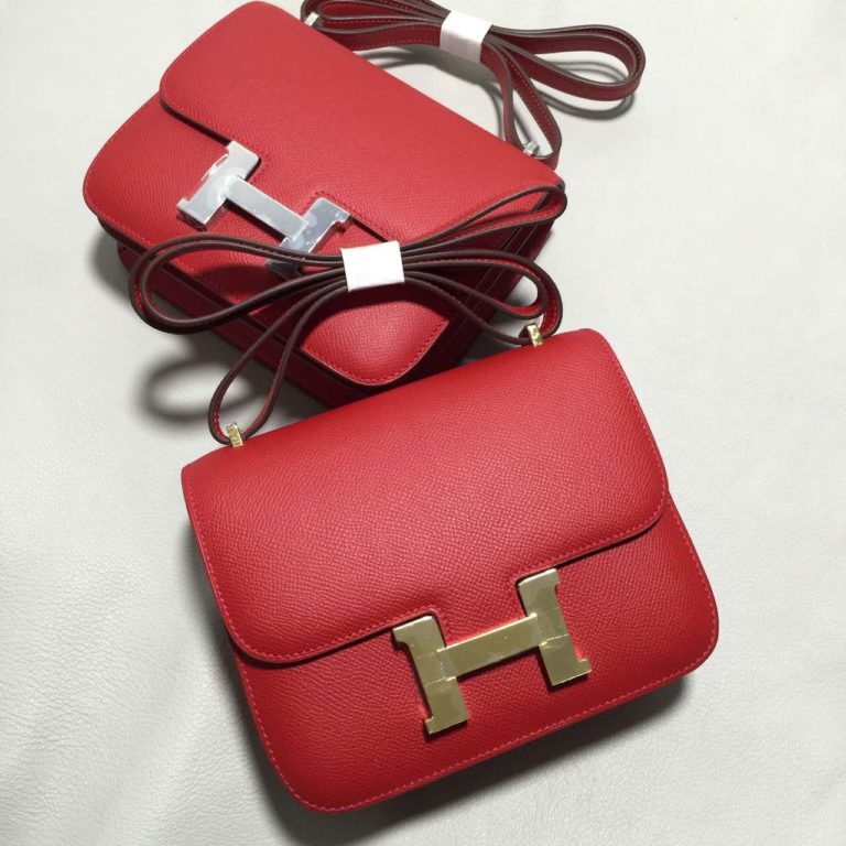 Hermes Constance 19cm Q5 Rouge Casaque Epsom Leather Shoulder Bag
