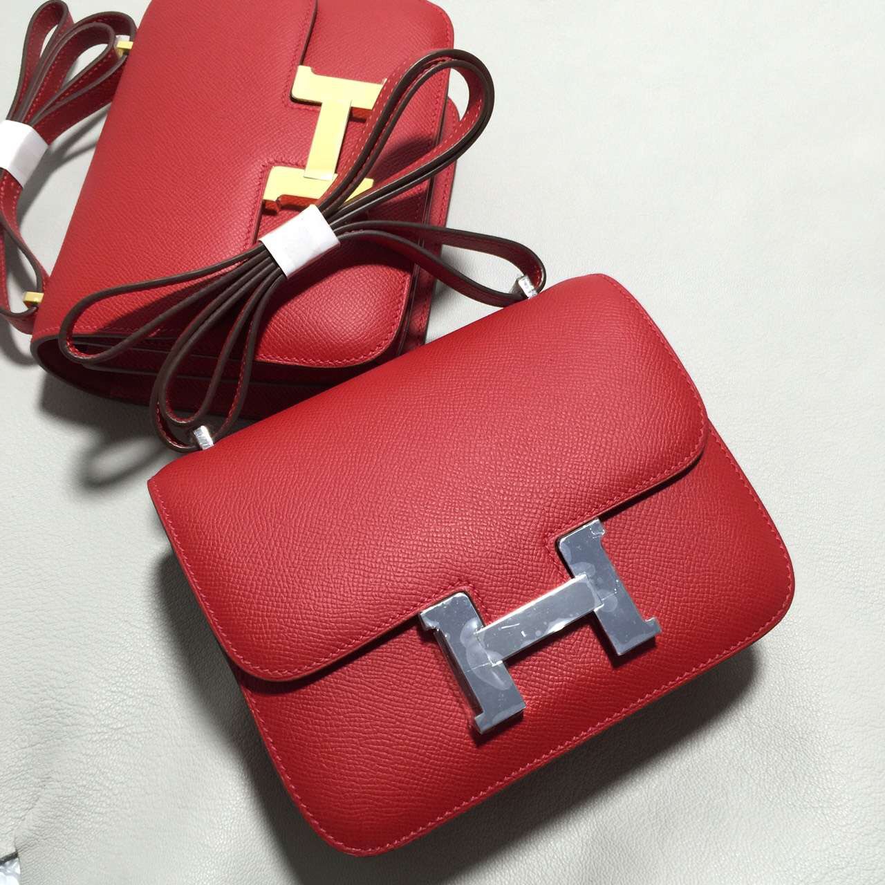 Sale Hermes Constance19cm Q5 Rouge Casaque Epsom Leather Shoulder Bag