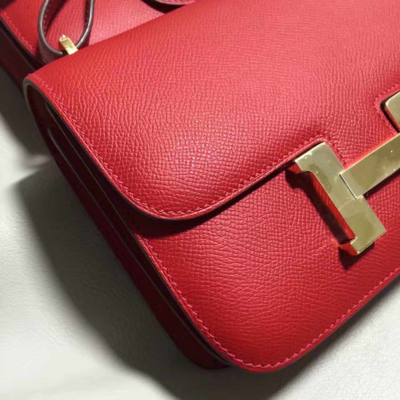 Sale Hermes Constance19cm Q5 Rouge Casaque Epsom Leather Shoulder Bag