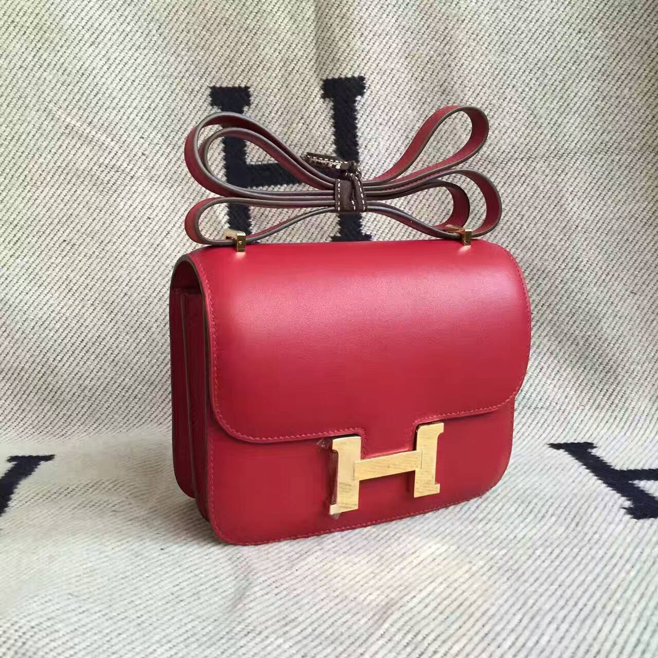 Discount Hermes K1 Rouge Grenade Swift Leather Constance Bag19cm