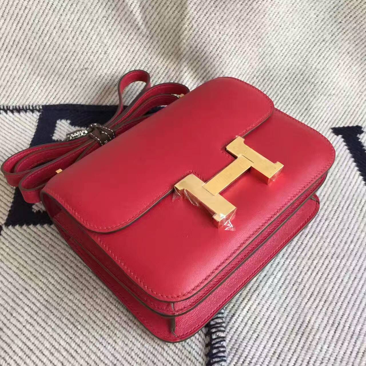 Discount Hermes K1 Rouge Grenade Swift Leather Constance Bag19cm